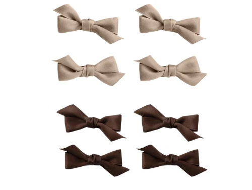 Lil Atelier nougat/rain drum hårspænder (8-pak)